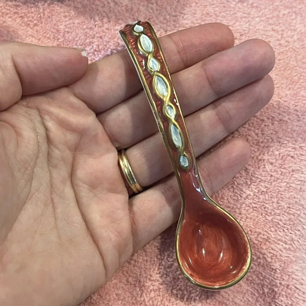 Fitz and Floyd Florentine Christmas Sugar Spoon 4.25